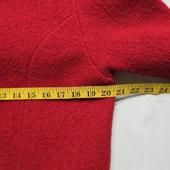 Vintage Nell Flowers Jacket Womens 10 Wool Scallop Hem Boiled Wool Blazer - Picture 7 of 8